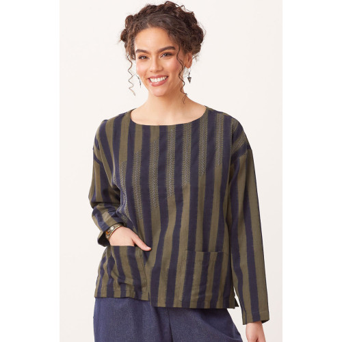 Parisa Top - Bark/Navy Parisa Top - Bark/Navy