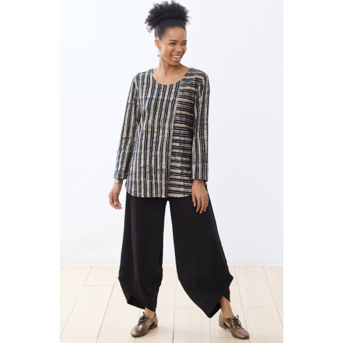 Nanda Ponte Knit Lantern-Leg Pant - Black Nanda Ponte Knit Lantern-Leg Pant - Black