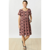 Anura Cotton Double Gauze Knee-Length Dress - Sugarplum