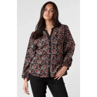 Shirali Button-Front Blouse - Black/Multi