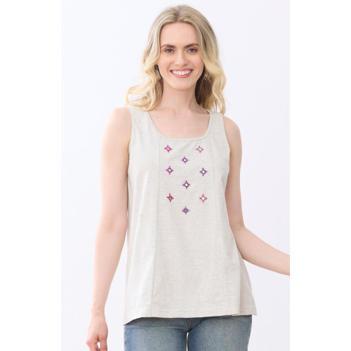 Kripa Cotton Jersey A-line Tank - Oatmeal Kripa Cotton Jersey A-line Tank - Oatmeal
