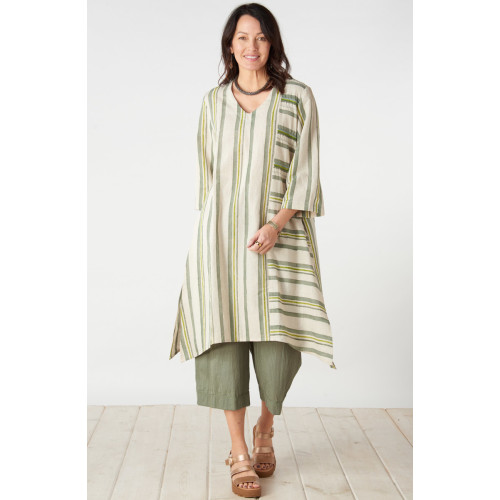 Rashi Side Slit Kaftan - Natural/Herb Rashi Side Slit Kaftan - Natural/Herb