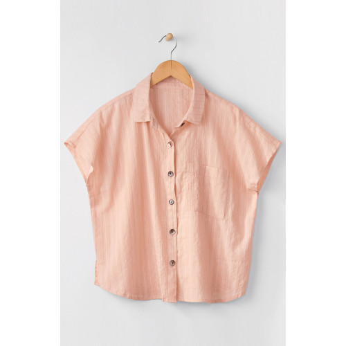 Adira Lightweight Cap-Sleeve Shirt - Peach sand Adira Lightweight Cap-Sleeve Shirt - Peach sand